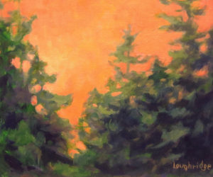 Sally Loughridge's painting "Forest Glow."