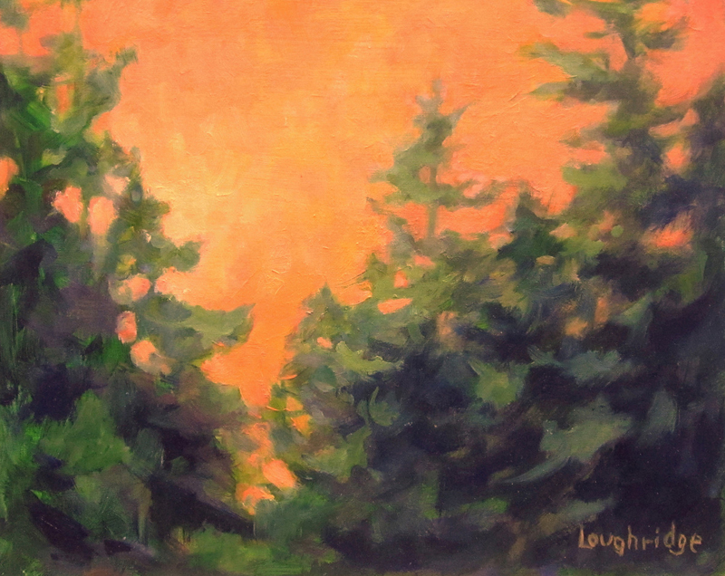 Sally Loughridge's painting "Forest Glow."