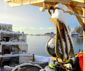 Dick Morrison, of Boothbay Harbor, received the most votes with his photo of a quiet harbor framed by snow-covered lobster gear to become the first monthly winner of the 2019 #LCNme365 photo contest. Morrison will receive a $50 gift certificate to Best Thai courtesy of O-Cha, of Damariscotta, the sponsor of the January contest.