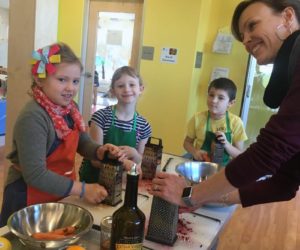 Students in grades one and two visit the FARMS program at the YMCA.