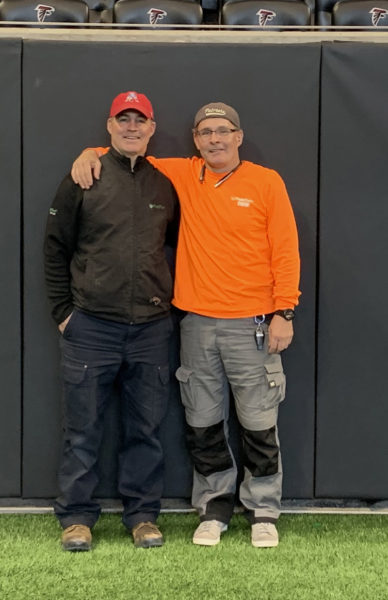 Luke and Mark Houghton at the Mercedes-Benz Stadium in Atlanta, Ga.