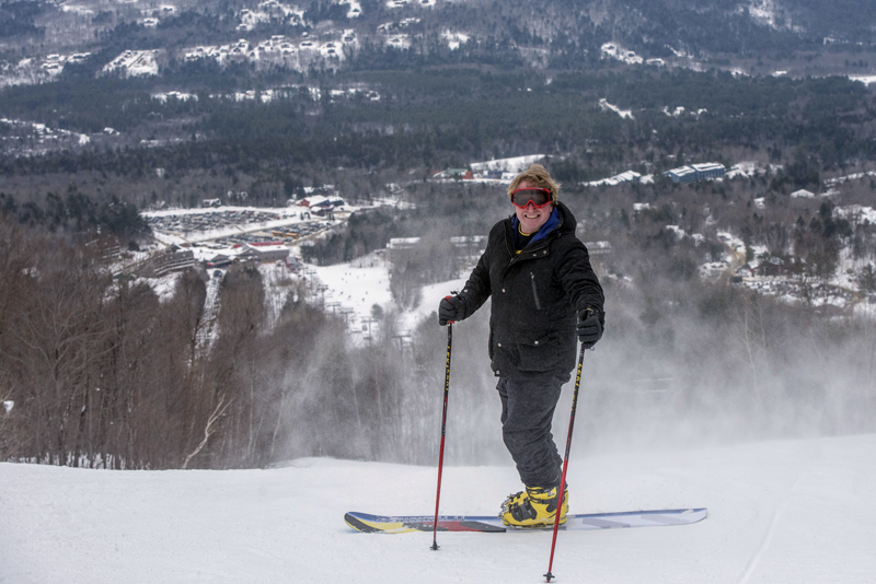 C.J. Turner prepares to hit the slopes on his monoski at Sunday River in Newry. (Photo courtesy Sunday River Resort)