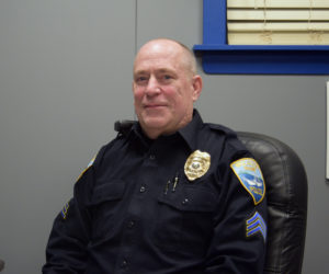 Sgt. Perry Hatch in his new office at the Wiscasset Police Department. Hatch started work Wednesday, Jan. 30. (Jessica Clifford photo)