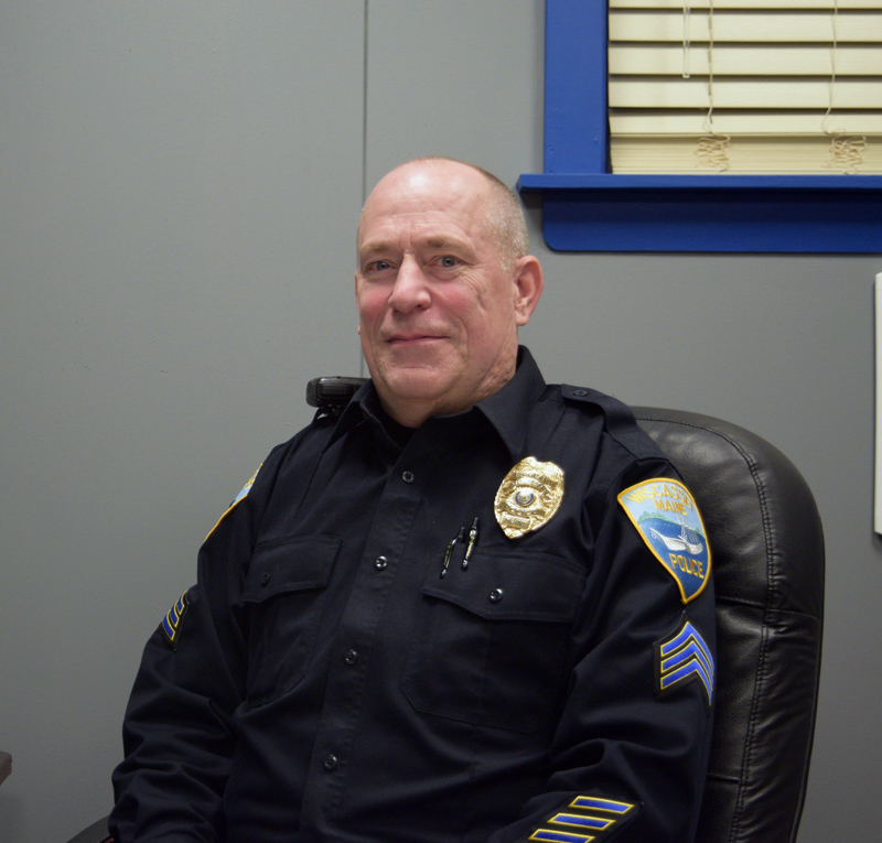 Sgt. Perry Hatch in his new office at the Wiscasset Police Department. Hatch started work Wednesday, Jan. 30. (Jessica Clifford photo)