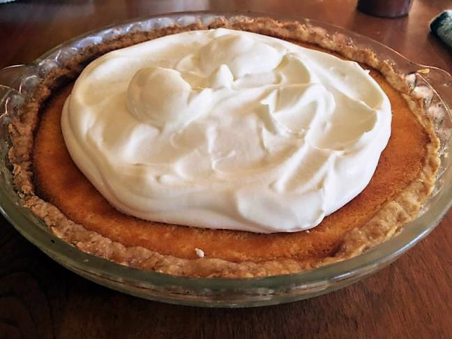 Barbara Stimpson's famous lemon sponge pie, made by me. (Suzi Thayer photo)