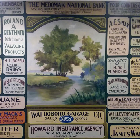 An antique Waldoboro theater curtain.