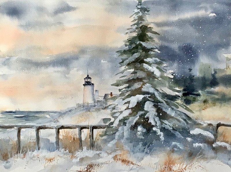 Â“WinterÂ’s Charm -- Pemaquid,Â” by Peggy Farrell.