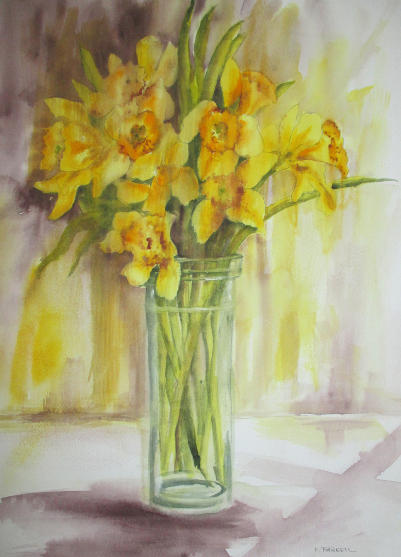 "Daffodils in the Window, by Peggy Farrell.