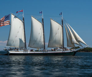 The Victory Chimes under full sail. The 118-year-old schooner will partner with Boothbay Harbor's Topside Inn to offer a special vacation package this summer. (Photo courtesy Cara Lauzon)