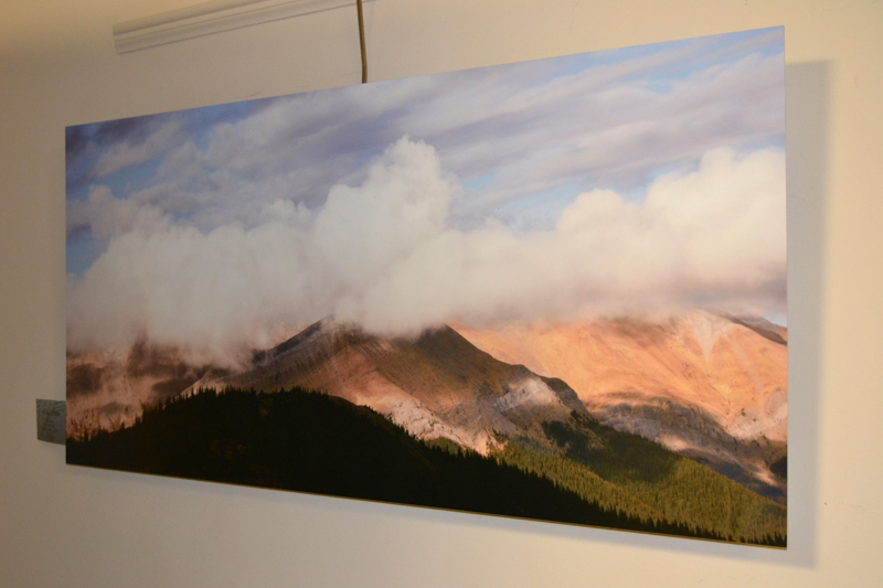 "Mount O'Hagan," a large color photograph on aluminum by Whitefield photographer Tony Marple, hangs in Marple's current show in the hall gallery at LincolnHealth's Miles Campus in Damariscotta. (Christine LaPado-Breglia photo)