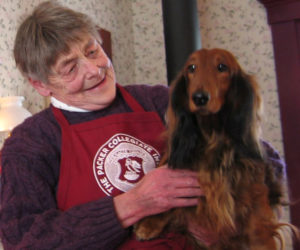 Sonia with her dachshund Vicki.