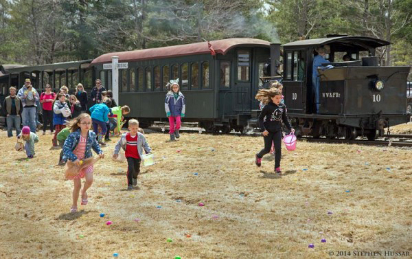 On Saturday, April 20, the Wiscasset, Waterville & Farmington Railway Museum will celebrate Easter on the narrow gauge with Easter Eggspress trains every 35 minutes from 10:50 a.m. until 3:30 p.m. (Photo courtesy Stephen Hussar)