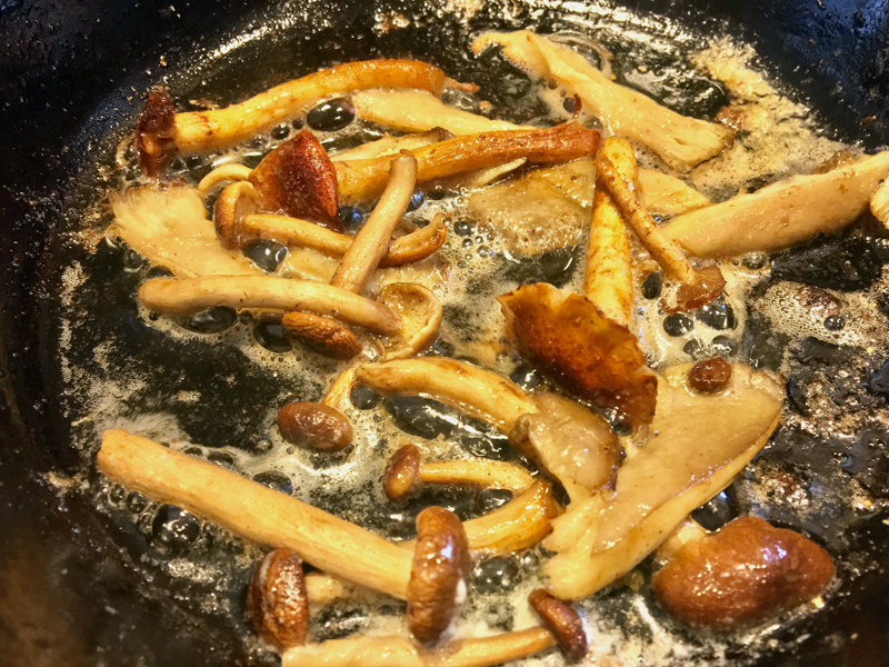 A variety of 'shrooms from Island Mushroom Co. pan-fried in butter. (Suzi Thayer photo)