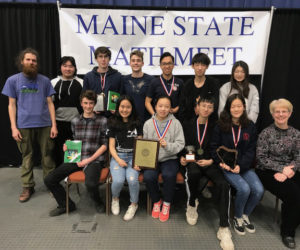 The Lincoln Academy 2019 Maine State Champion Math Team.