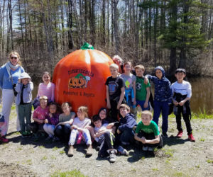 GSB third graders with teacher Jen Gregg at at the May 9 pumpkin seed prep event.