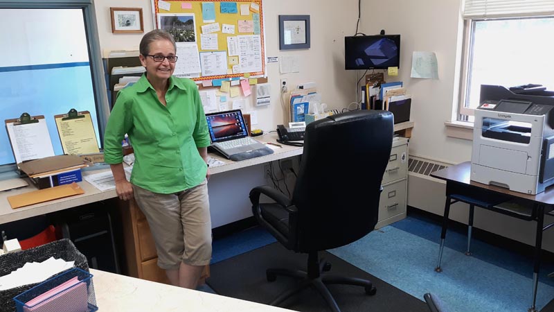 Sue Shiminski has been at the helm of the office of Bristol Consolidated School as the administrative assistant for 22 years. (Candy Congdon photo)