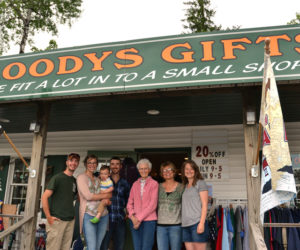 Moody's Gifts was founded as a family business in May 1998 and remains such today. From left: Kyle Olson, Abby Braley, Bowen Braley, Alex Braley, Nancy Genthner, Mary Olson, and Jasmine McNelly. (Maia Zewert photo)