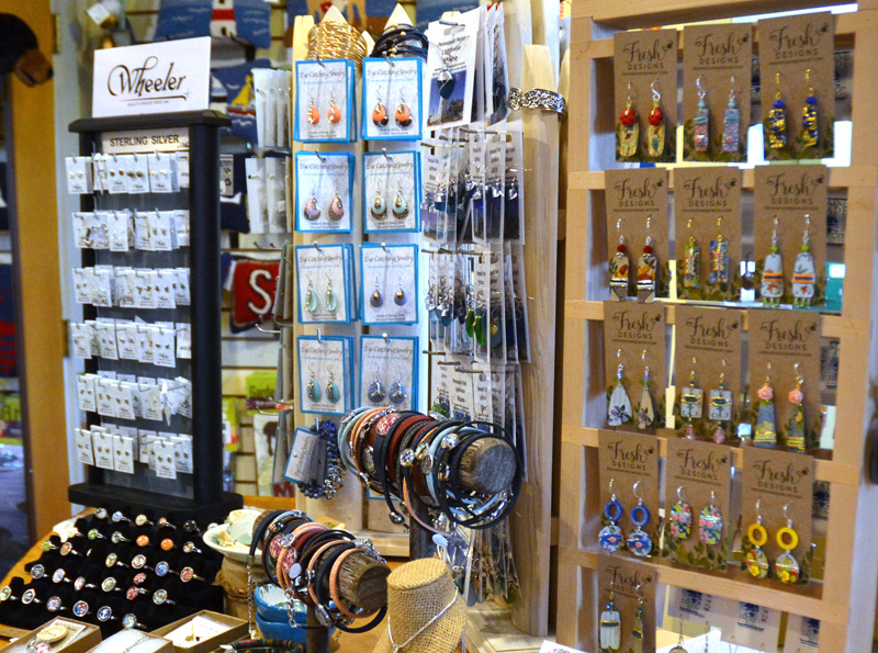 Some of the jewelry available for purchase at Moodys Gifts in Waldoboro. When the store opened more than 20 years ago, the selection was not quite as vast as it is today, according to owner Mary Olson. (Maia Zewert photo)