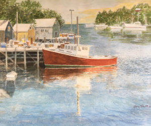 "Back Cove Harbor" is one of many original paintings available at the Shottery Gallery of Art.