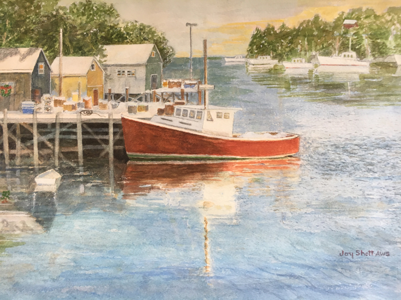 "Back Cove Harbor" is one of many original paintings available at the Shottery Gallery of Art.