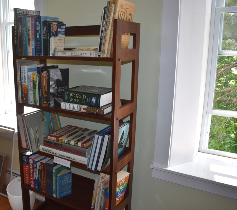 The historical reference section at The Village Bookshop in Waldoboro. (Alexander Violo photo)