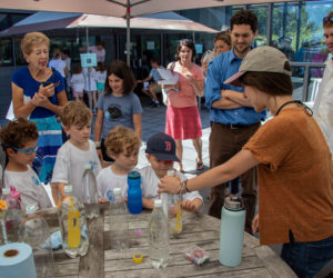 Visitors learn about water density at Bigelow Laboratory for Ocean Sciences. The laboratory will hold its annual open house on its campus in East Boothbay Friday, July 19 from 10 a.m. to 2 p.m.