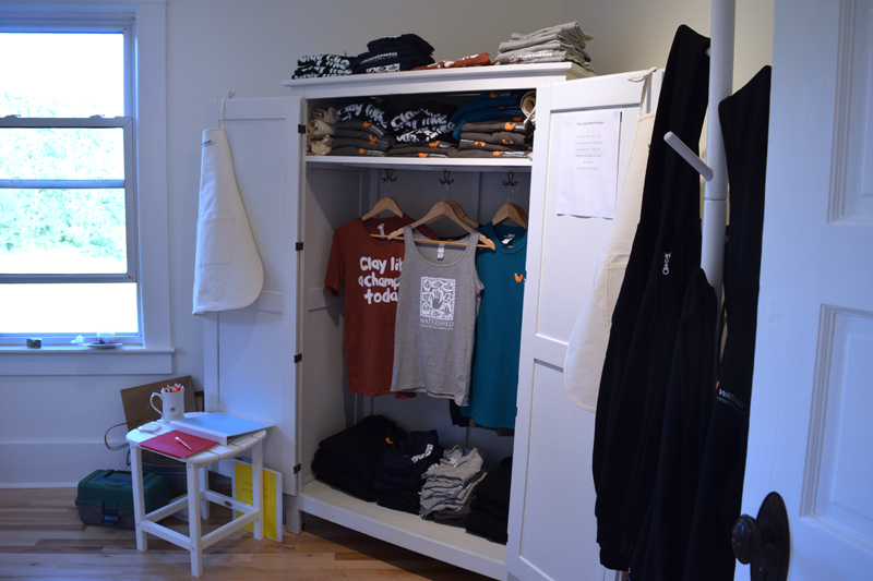 Clothing and and aprons for sale at the new Joan Pearson Watkins House. (Jessica Clifford photo)