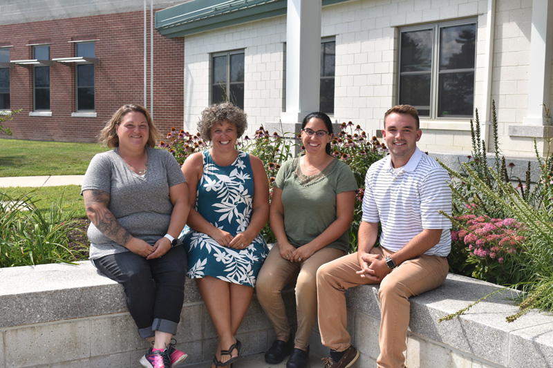 Jefferson Village School has four new teachers this year. From left: Mandi Groth, Jessie Grady, Amanda Flagg, and Sawyer Pinkham. (Alexander Violo photo)