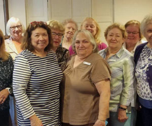 From left: Pat Franz, Nancy Dean, Susan Wilson, Jennifer Pierpan, Audrey Miller, Pat Viles, Mary Lee Merrill, Louise Brown, Barbara Belknap, Sara Fahnley, Shirley Peverly, Sara Crespi, Elizabeth Printy, Pat Porter, and Cheyenne Travers.