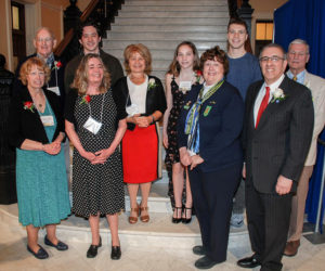 The 2018 Governors Awards for Service and Volunteerism winners with Maine Commission for Community Service commissioners and dignitaries.