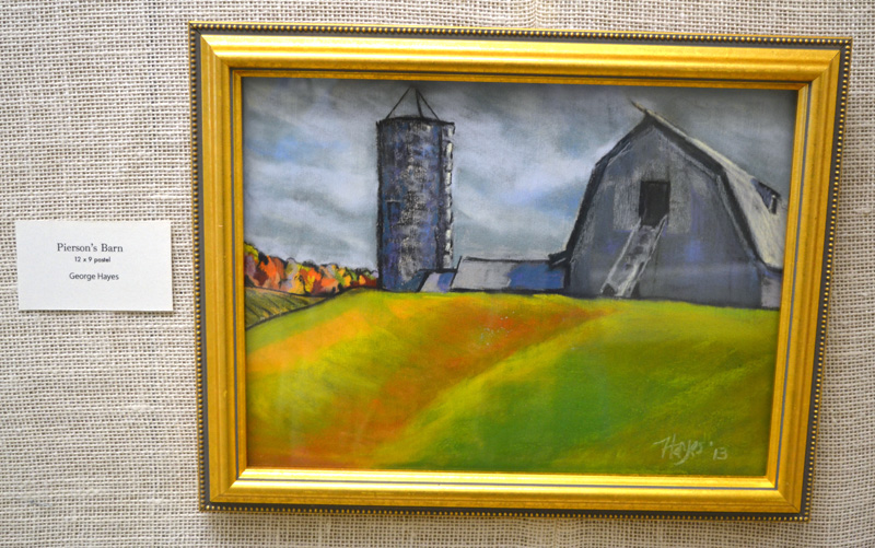 "Pierson's Barn," a pastel piece by Waldoboro artist George Hayes. (Christine LaPado-Breglia photo)