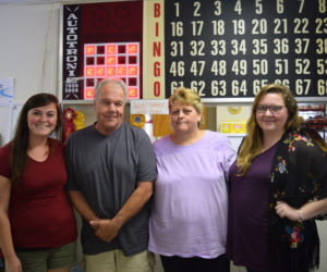 The Smerdon family attends a bingo benefit at the Huntoon Hill Grange in Wiscasset on Sunday, Sept. 22. From left: Cassandra, Michael, Susan, and Lindsay Smerdon. Missing from the photo is Jordan Smerdon. (Jessica Clifford photo)