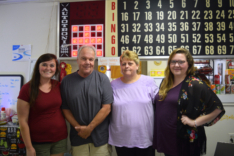 The Smerdon family attends a bingo benefit at the Huntoon Hill Grange in Wiscasset on Sunday, Sept. 22. From left: Cassandra, Michael, Susan, and Lindsay Smerdon. Missing from the photo is Jordan Smerdon. (Jessica Clifford photo)