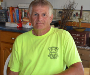 Wiscasset Fire Department Safety Officer Tim Merry says the department's membership opposes the removal of Fire Chief T.J. Merry. Tim Merry was chief for 20 years and is the father of T.J. Merry. (Charlotte Boynton photo)