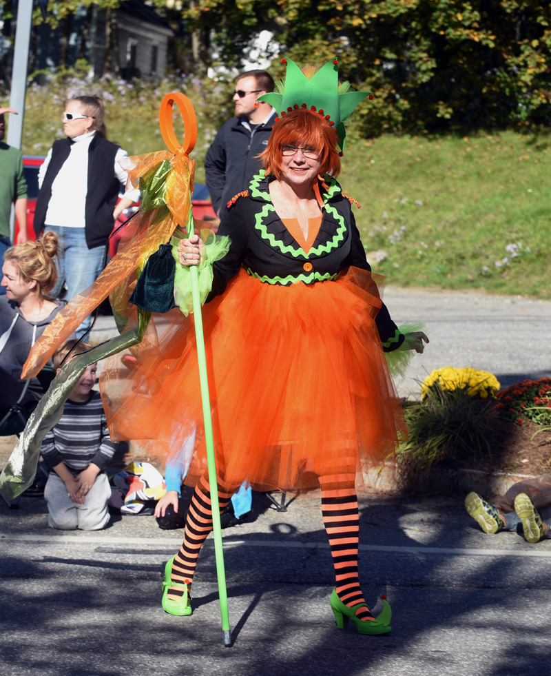 Katharina Keoughan, the Pumpkin Queen, walks in the 2018 Giant Pumpkin Parade. (LCN file photo)