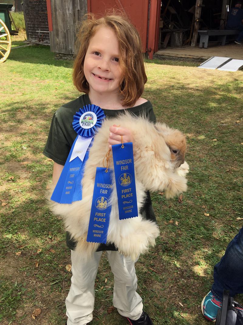 Charlotte Ramsdell and her prize-winning rabbit.