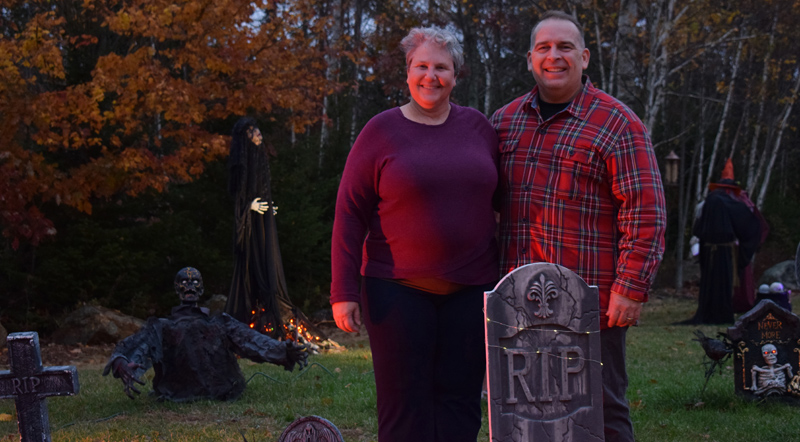 Terri and Steven Sylvester invite the public to visit their elaborate Halloween display at 58 Cushing Farm Road in New Harbor. (Evan Houk photo)