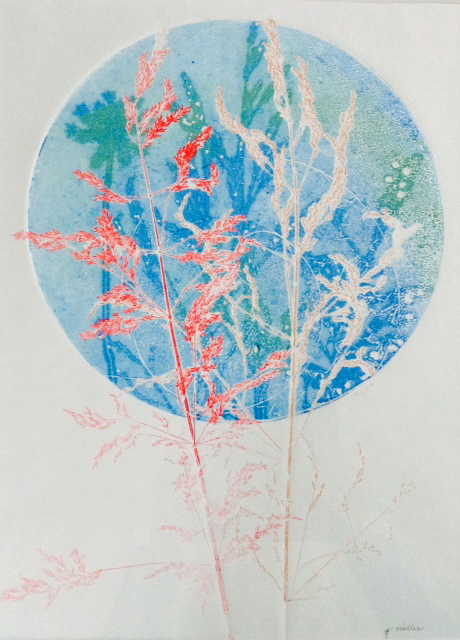 "Healthy Planet," a monotype by Kay Miller.