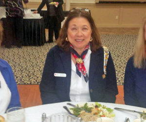 Three attendees at the Elizabeth Wadsworth 125th anniversary: (from left) Sara Fahnley, Audrey Miller, and Barbara Belknap.