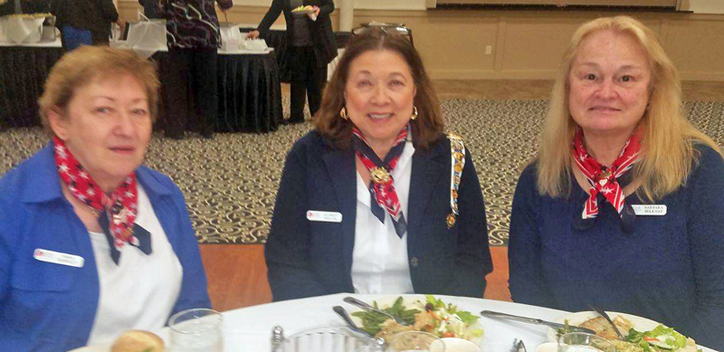 Three attendees at the Elizabeth Wadsworth 125th anniversary: (from left) Sara Fahnley, Audrey Miller, and Barbara Belknap.