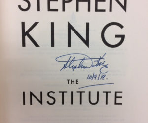 An eBay auction of a copy of Stephen King's "The Institute" with a unique inscription from the author will benefit scholarships for journalism students in Maine.