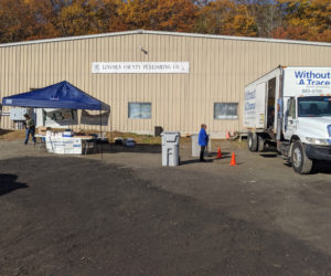 The Damariscotta Region Chamber of Commerce hosted a shred event and food drive at Lincoln County Publishing Co. in Newcastle the morning of Saturday, Oct. 26.