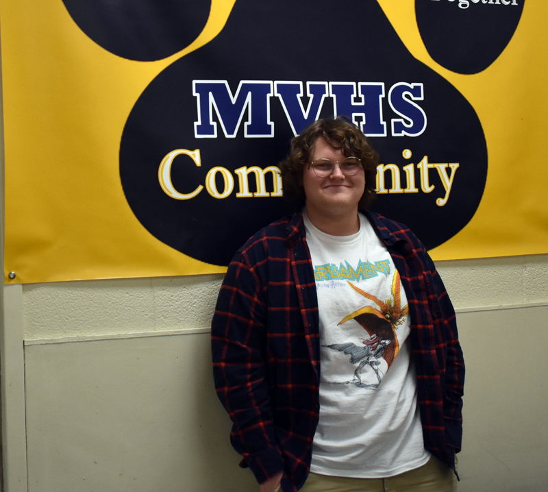 Benjamin Martin, a senior at Medomak Valley High School in Waldoboro, hosts a radio show on 93.3 WRFR-LP in Rockland from 7-8 p.m. on Sundays. (Alexander Violo photo)