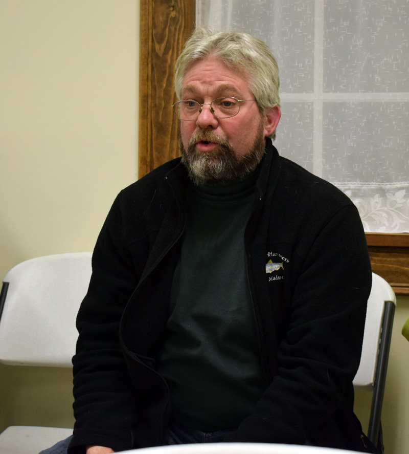 Jeff Pierce discusses Dresden's proposal to buy 540 Gardiner Road during a meeting of the Dresden Board of Selectmen on Tuesday, Jan. 7. Pierce, a town official and real estate agent, negotiated the $50,000 purchase price. (Evan Houk photo)