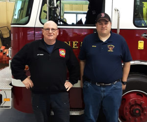 Andy Kennedy (left) and Richard "Moose" Genthner are Nobleboro's new deputy fire chief and fire chief, respectively. (Alexander Violo photo)