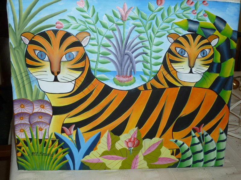 Â“Jungle Scene,Â” by Ronald Aly, is among many other artworks on display at the Haiti Benefit Dinner.