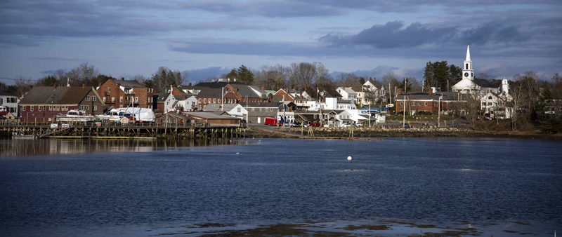 A view of downtown Damariscotta from Newcastle on Saturday, April 18. The town of Damariscotta has won a $3 million grant for improvements to waterfront infrastructure. (Bisi Cameron Yee photo)