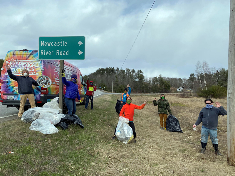 The Mexicali Blues' warehouse crew stays physically distant but socially responsible during its Earth Day cleanup along Route 1.