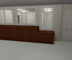 A rendering of the lobby at the Newcastle town office. The selectmen approved a reconfiguration and renovation of the office Monday, May 11.