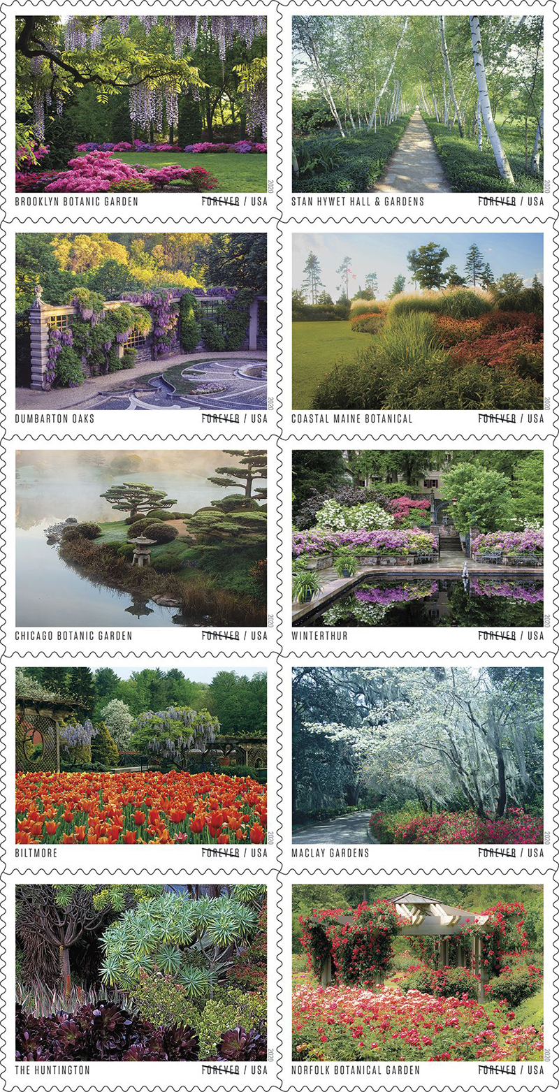 The Coastal Maine Botanical Gardens feature prominently in a new line of U.S. Postal Service stamps.